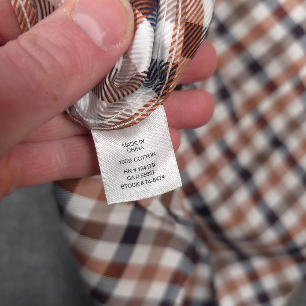 Johnston & Murphy Shirt Mens XL Plaid XC4 Extreme Comfort Flip Cuff Button Up - Picture 8 of 11